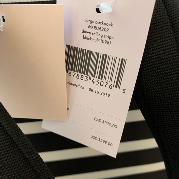 KATE SPADE LARGE BACKPACK DAWN SAILING STRIPE - Picture 7 of 8